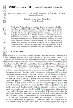 PRIF: Primary Ray-based Implicit Function