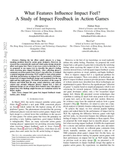 What Features Influence Impact Feel? A Study of Impact Feedback in
  Action Games