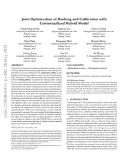 Joint Optimization of Ranking and Calibration with Contextualized Hybrid
  Model