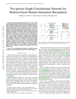 Two-person Graph Convolutional Network for Skeleton-based Human
  Interaction Recognition