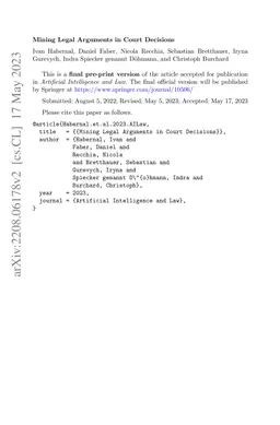 Mining Legal Arguments in Court Decisions