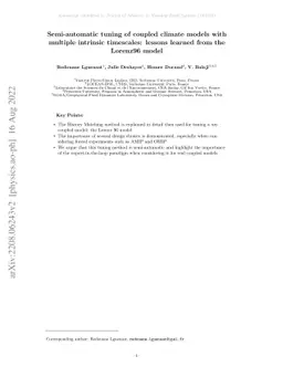 Semi-automatic tuning of coupled climate models with multiple intrinsic
  timescales: lessons learned from the Lorenz96 model