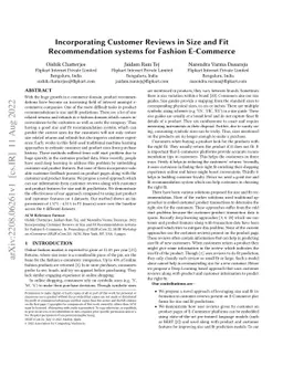 Incorporating Customer Reviews in Size and Fit Recommendation systems
  for Fashion E-Commerce