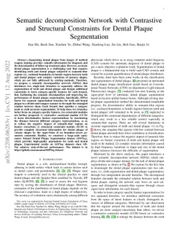 Semantic decomposition Network with Contrastive and Structural
  Constraints for Dental Plaque Segmentation