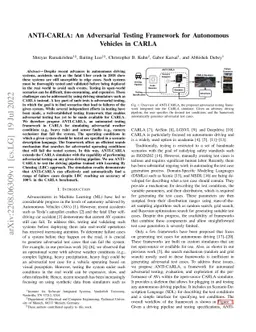 ANTI-CARLA: An Adversarial Testing Framework for Autonomous Vehicles in
  CARLA