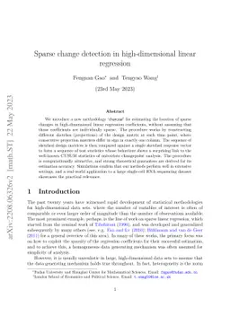 Sparse change detection in high-dimensional linear regression