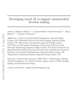 Developing moral AI to support antimicrobial decision making