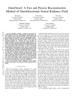 OmniVoxel: A Fast and Precise Reconstruction Method of Omnidirectional
  Neural Radiance Field