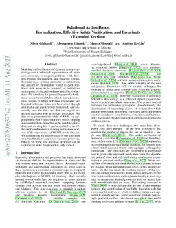 Relational Action Bases: Formalization, Effective Safety Verification,
  and Invariants (Extended Version)