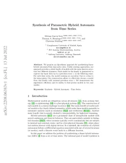 Synthesis of Parametric Hybrid Automata from Time Series