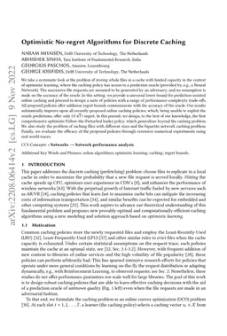 Optimistic No-regret Algorithms for Discrete Caching