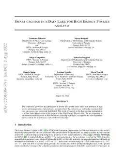 Smart caching in a Data Lake for High Energy Physics analysis