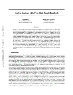 Double Auctions with Two-sided Bandit Feedback