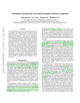 Transferable Adversarial Examples with Bayes Approach