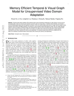 Memory Efficient Temporal & Visual Graph Model for Unsupervised Video
  Domain Adaptation