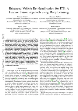 Enhanced Vehicle Re-identification for ITS: A Feature Fusion approach
  using Deep Learning