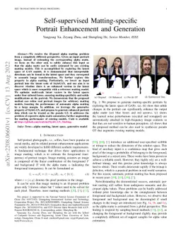 Self-supervised Matting-specific Portrait Enhancement and Generation