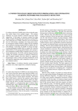 A Unified Two-Stage Group Semantics Propagation and Contrastive Learning
  Network for Co-Saliency Detection