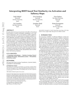 Interpreting BERT-based Text Similarity via Activation and Saliency Maps