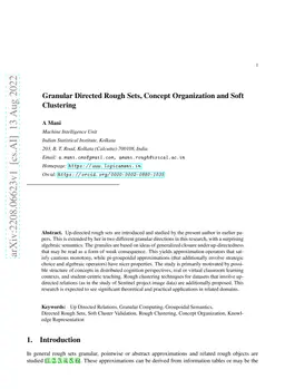 Granular Directed Rough Sets, Concept Organization and Soft Clustering