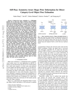SSP-Pose: Symmetry-Aware Shape Prior Deformation for Direct
  Category-Level Object Pose Estimation