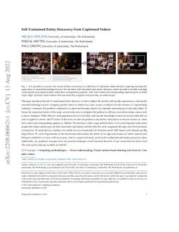 Self-Contained Entity Discovery from Captioned Videos