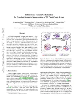 Bidirectional Feature Globalization for Few-shot Semantic Segmentation
  of 3D Point Cloud Scenes