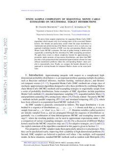 Finite Sample Complexity of Sequential Monte Carlo Estimators on
  Multimodal Target Distributions