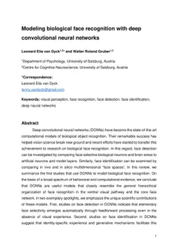 Modeling biological face recognition with deep convolutional neural
  networks