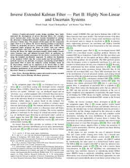 Inverse Extended Kalman Filter -- Part II: Highly Non-Linear and
  Uncertain Systems