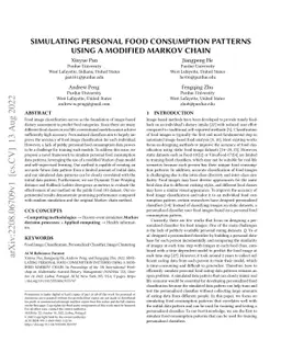 Simulating Personal Food Consumption Patterns using a Modified Markov
  Chain