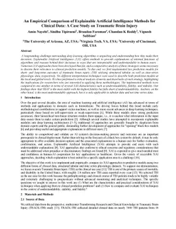 An Empirical Comparison of Explainable Artificial Intelligence Methods
  for Clinical Data: A Case Study on Traumatic Brain Injury