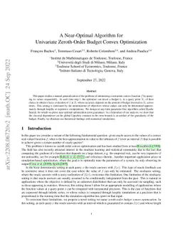 A Near-Optimal Algorithm for Univariate Zeroth-Order Budget Convex
  Optimization