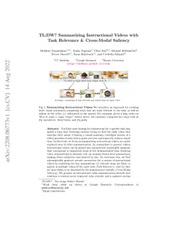 TL;DW? Summarizing Instructional Videos with Task Relevance &
  Cross-Modal Saliency