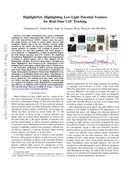HighlightNet: Highlighting Low-Light Potential Features for Real-Time
  UAV Tracking