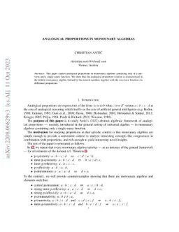 Analogical proportions in monounary algebras