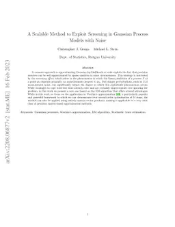A Scalable Method to Exploit Screening in Gaussian Process Models with
  Noise