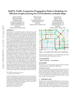 DuETA: Traffic Congestion Propagation Pattern Modeling via Efficient
  Graph Learning for ETA Prediction at Baidu Maps