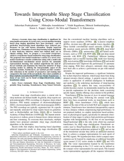 Toward Interpretable Sleep Stage Classification Using Cross-Modal Transformers
