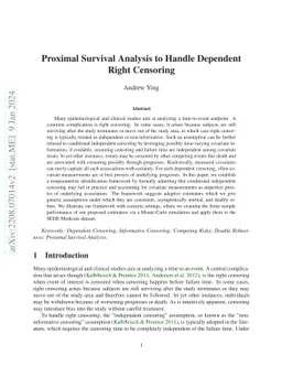 Proximal Survival Analysis to Handle Dependent Right Censoring