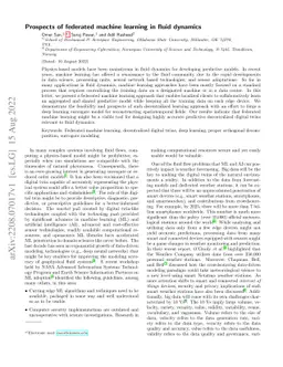 Prospects of federated machine learning in fluid dynamics