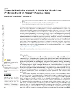 Pyramidal Predictive Network: A Model for Visual-frame Prediction Based
  on Predictive Coding Theory