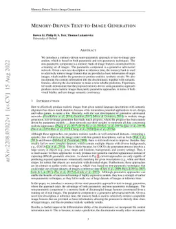 Memory-Driven Text-to-Image Generation