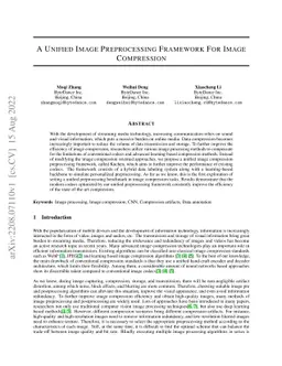 A Unified Image Preprocessing Framework For Image Compression