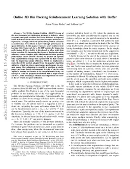 Online 3D Bin Packing Reinforcement Learning Solution with Buffer