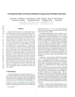 An Empirical Study of Pseudo-Labeling for Image-based 3D Object
  Detection