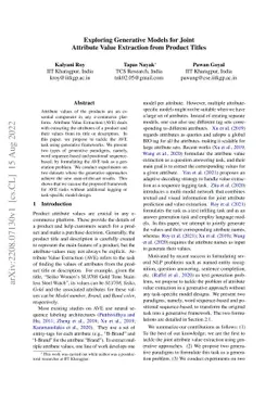 Exploring Generative Models for Joint Attribute Value Extraction from
  Product Titles