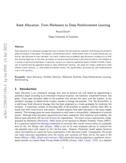 Asset Allocation: From Markowitz to Deep Reinforcement Learning