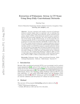 Extraction of Pulmonary Airway in CT Scans Using Deep Fully
  Convolutional Networks