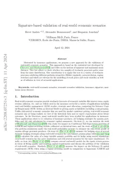 Signature-based validation of real-world economic scenarios
